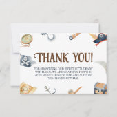 Ahoy het is een jongen piraat Baby shower Bedankkaart (Voorkant)