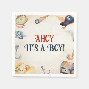 Ahoy het is een jongen piraat Baby shower Servet