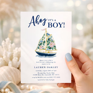 Ahoy, het is een Jongen! Riviera Kust Baby Shower Kaart