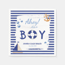 Ahoy, het is een jongen! Sailor Marine Blue Baby s