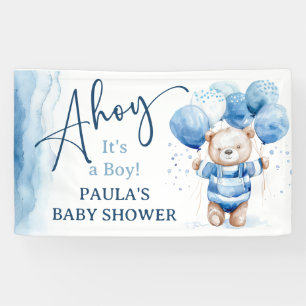 Ahoy Het is een Jongen Schattige Nautisch Baby sho Spandoek