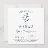 Ahoy. Het is een jongen! Square Baby Shower-uitnod Kaart (Voorkant)
