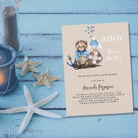 Ahoy het is een jongen teddybeer zeiler Baby showe