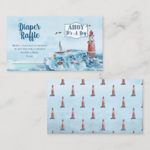 Ahoy Het Is Een Jongen Vuurtoren Luier Raffle Informatiekaartje