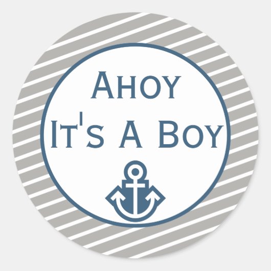 Ahoy Het is een Tjonge Baby shower Sticker (Voorkant)