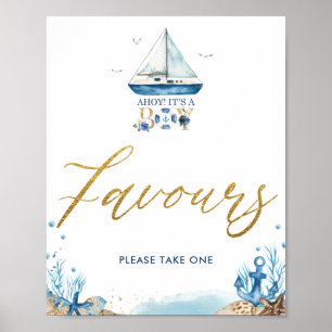 Ahoy Het is een Tjonge Nautical Baby shower Favors Poster