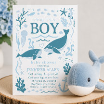 Ahoy Het is een Walvis Jongens Baby Borrel