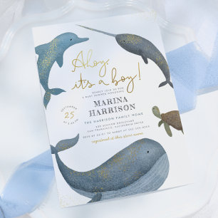 Ahoy Het is een Zee Baby shower van een jongen Wa Kaart