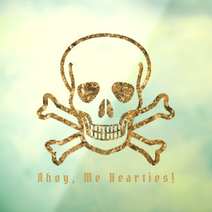 Ahoy, ik heb hartelijke gevoelens!  Pirate Gold Sk Raamsticker