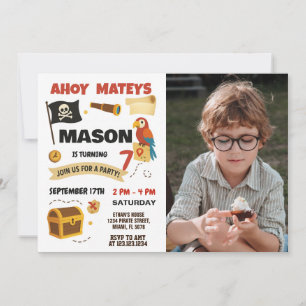Ahoy ! Invitation d'anniversaire Pirate pour les e