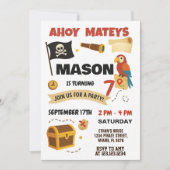Ahoy ! Invitation d'anniversaire Pirate pour les e (Devant)