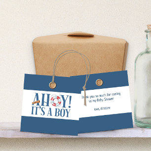 Ahoy is een jongen blauwe typografie dank je bedankjes labels