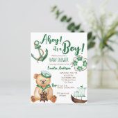 Ahoy is een jongen teddybeer baby shower budget ui (Staand voorkant)