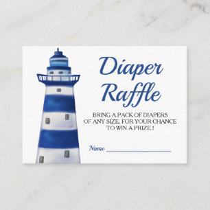 Ahoy is een padvinder   Nautical Diaper Raffle Informatiekaartje