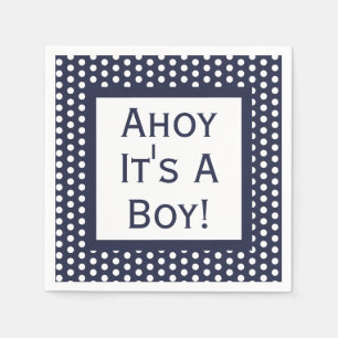 Ahoy is een padvinder van een jongen poka servet