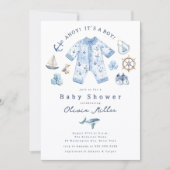 Ahoy It’s a Boy Baby Shower Invitation (Devant)