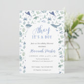 Ahoy it's a Boy Baby Shower Invitation (Debout devant)