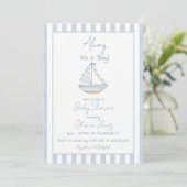 Ahoy It's A Boy Baby Shower Invitation Card (Debout devant)