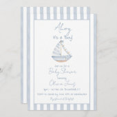 Ahoy It's A Boy Baby Shower Invitation Card (Devant / Derrière)