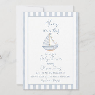 Ahoy It's A Boy Baby Shower Invitation Card Kaart