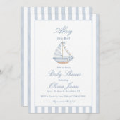 Ahoy It's A Boy Baby Shower Invitation Card Kaart (Voorkant / Achterkant)