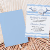 Ahoy It's a Boy Whale Baby Shower Kaart