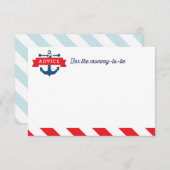 Ahoy ! Jeu de carte de conseil de Baby shower naut (Devant / Derrière)