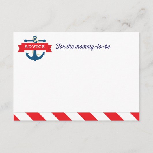 Ahoy ! Jeu de carte de conseil de Baby shower naut (Devant)