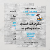 Ahoy là ! Thème de yachting Enregistrer la carte D (Devant / Derrière)