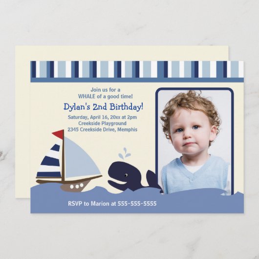 Ahoy Mate 5x7 Anniversaire Photo Invitation (Devant / Derrière)