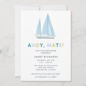 Ahoy Mate Baby shower nautique Invitation (Devant)