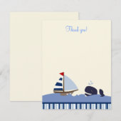 Ahoy Mate Blue Whale 4x5 Flat Notitiekaartje (Voorkant / Achterkant)