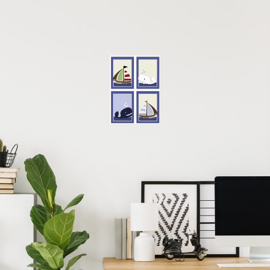 AHOY MATE Sail boot Boys Nursery Room Prints (Thuiskantoor)