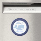 Ahoy Mate Whale 3 pouces Round Favor Magnet (In Situ (Lave-vaisselle))