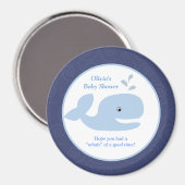 Ahoy Mate Whale 3 pouces Round Favor Magnet (Recto/Verso)