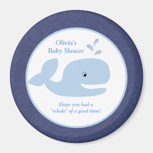 Ahoy Mate Whale 3 pouces Round Favor Magnet (Devant)