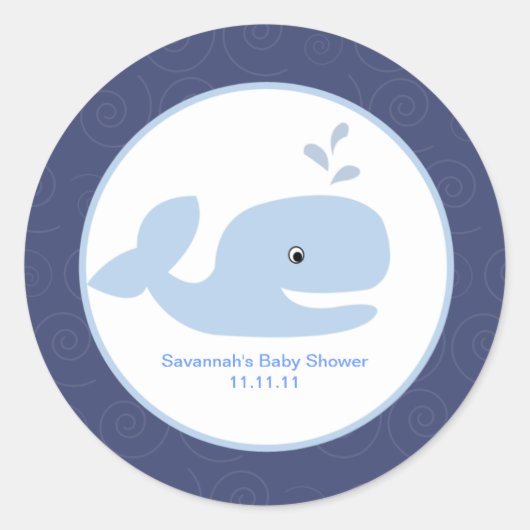 Ahoy Mate Whale Favor Stickers 3 inch (Voorkant)