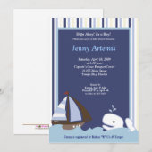 Ahoy Mate White Whale 5x7 Baby shower Invitation (Devant / Derrière)