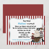 Ahoy Matey - Invitation à la fête d'anniversaire d (Devant / Derrière)
