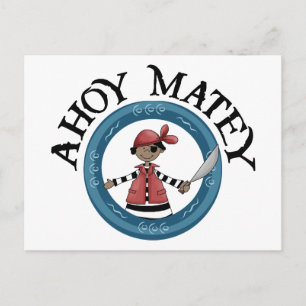 Ahoy Matey Patcheye Pirate Briefkaart