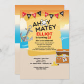Ahoy Matey Pirate Invitation (Devant / Derrière)