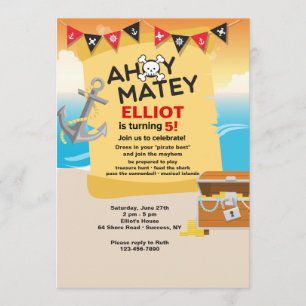 Ahoy Matey Pirate Invitation