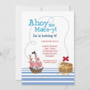 Ahoy Matey Pirate Invitation