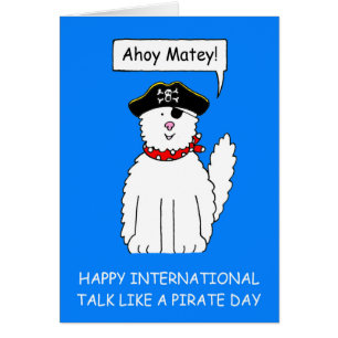 Ahoy Matey praat als een pirate Day Cartoon Cat