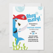 Ahoy Matey! Verjaardag van de blauwe haai Kaart (Voorkant)