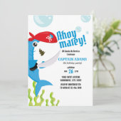 Ahoy Matey! Verjaardag van de blauwe haai Kaart (Staand voorkant)