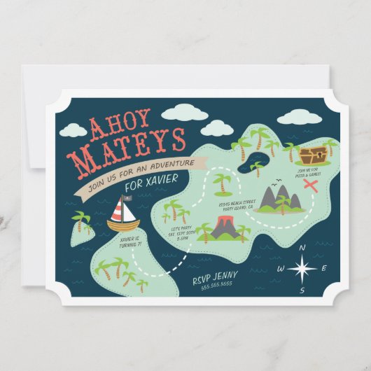Ahoy Mateys Adventure nodigt uit Kaart (Voorkant)