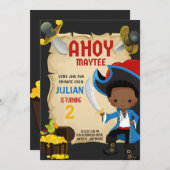 Ahoy Maytee fête d'anniversaire ! Carte d'invitati (Devant / Derrière)