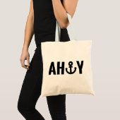 Ahoy met anker tote bag (Voorkant (product))