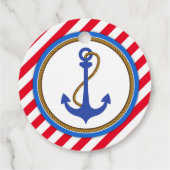 AHOY! Nautical Birthday Baby shower Bedankjes Labels (Achterkant)